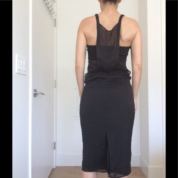 Helmut Lang Elegant Black Silk Midi Dress - Picture 4 of 9